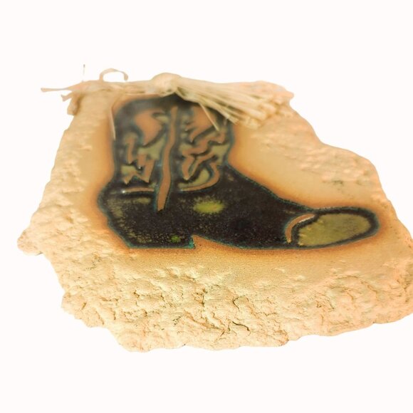 Vintage Cowboy Boot Wall Art Signed Handcrafted Rustic Western Decor - Picture 3 of 5